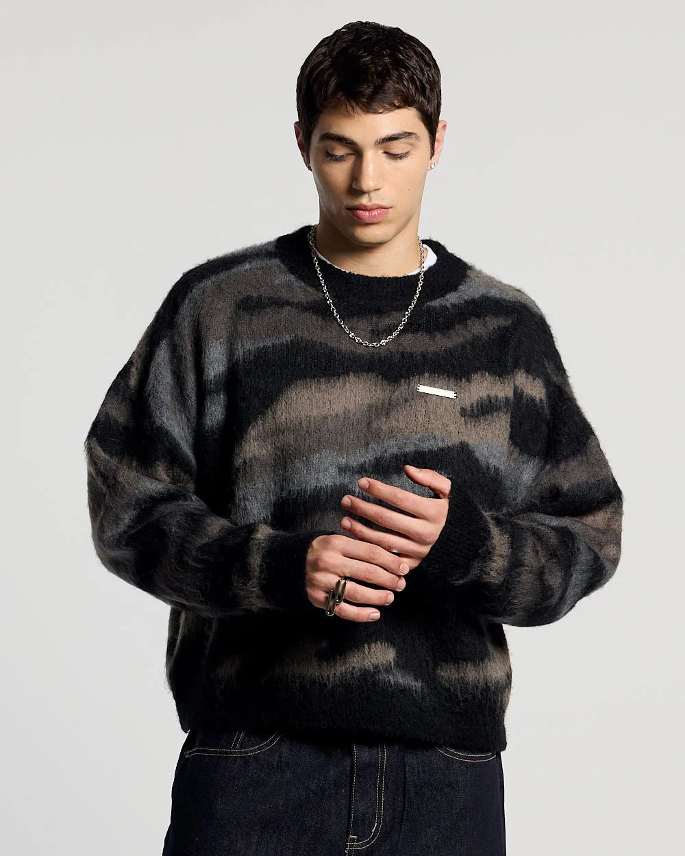 CAMO KNITWEAR DARK BROWN