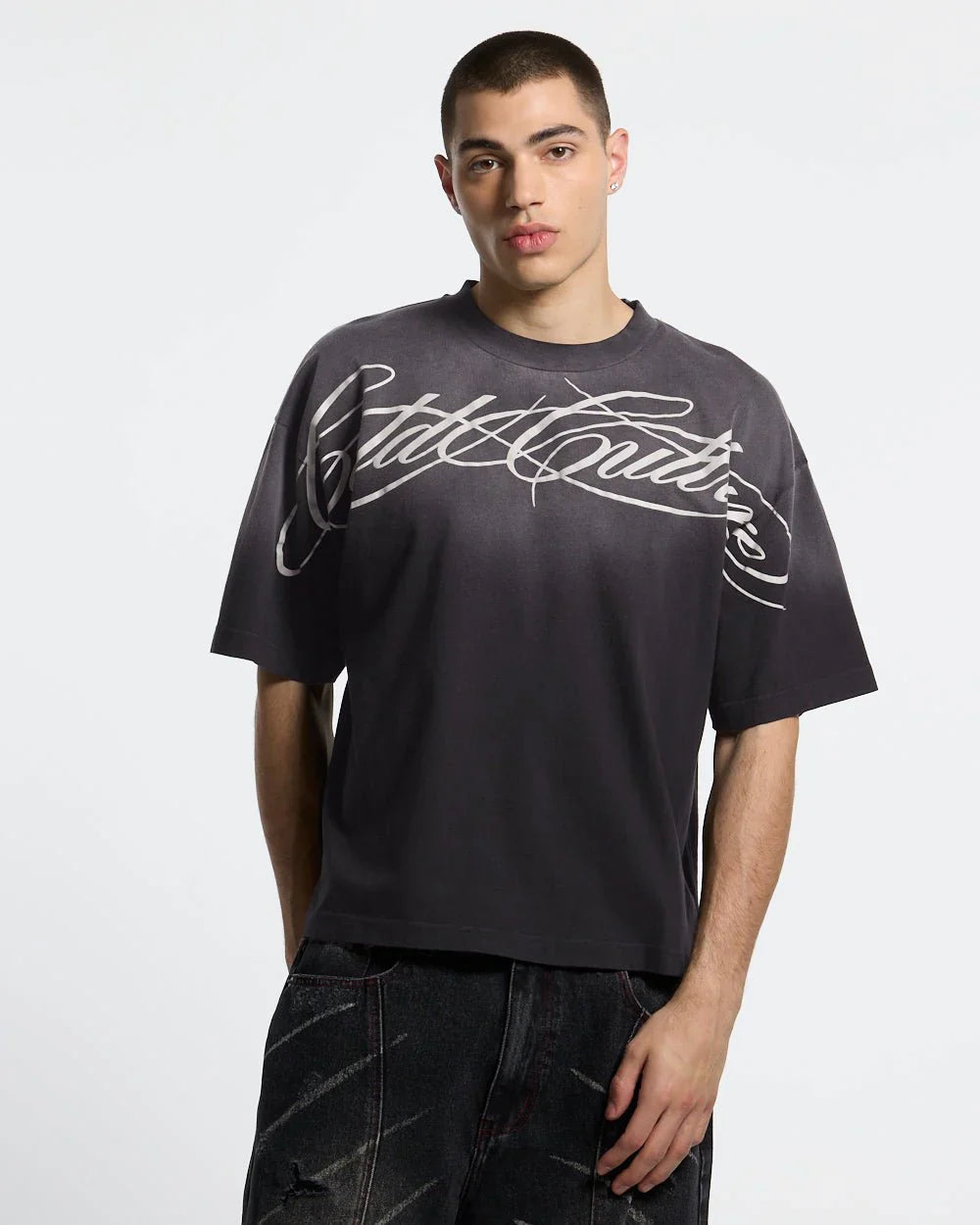 CROSSED SCRIPT TEE