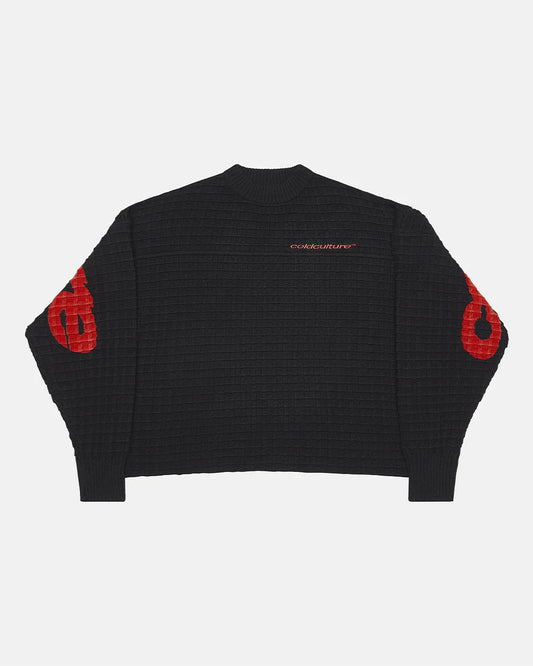 CRUNCHY WAFFLE KNIT BLACK
