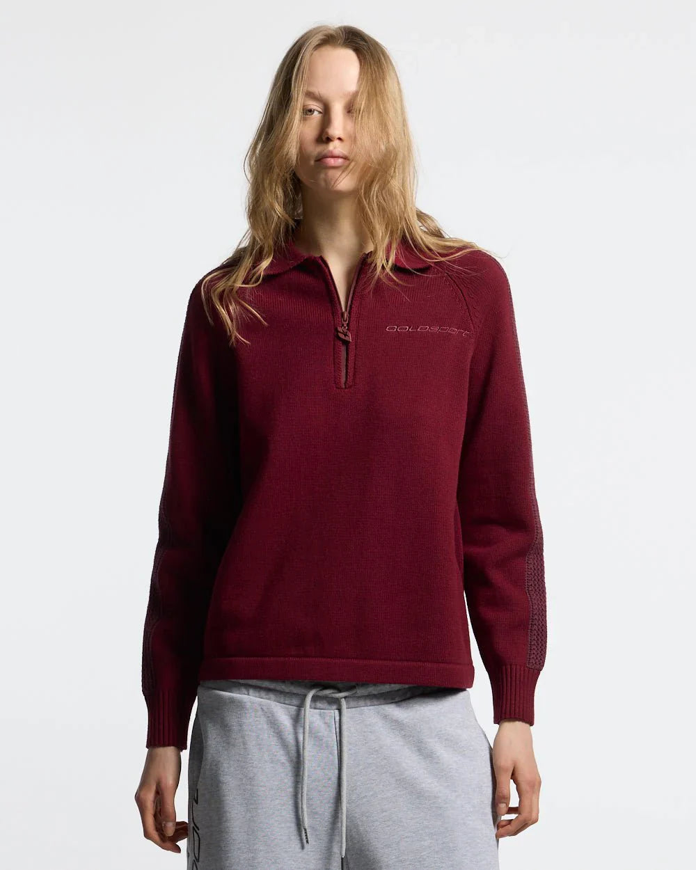 HIGHWAY QUARTER ZIP KNIT BURGUNDY
