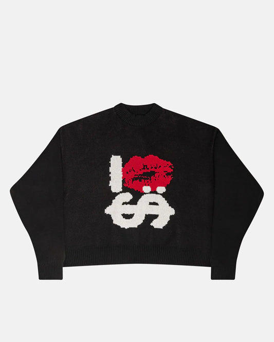 KISSES AND DOLLAR KNIT BLACK