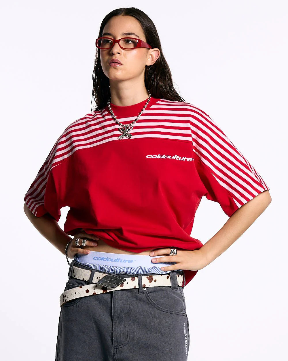 LOLLY HALF STRIPES TEE