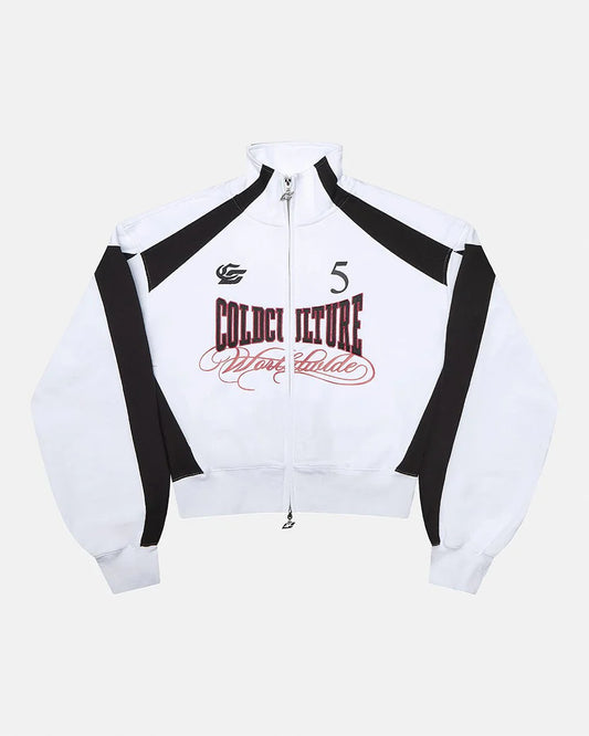 NIA SET ZIP UP WHITE & BLACK