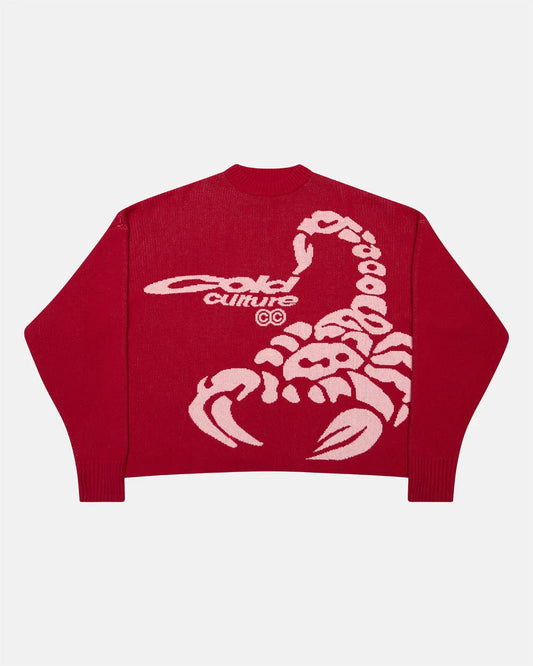 POISON KNIT RED AND SALMON