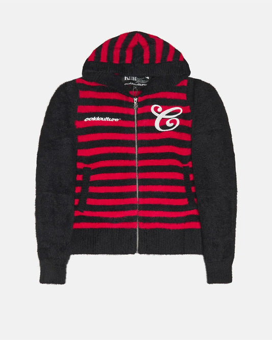 STRIPE ZIP KNIT