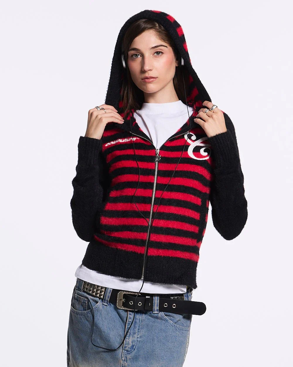 STRIPE ZIP KNIT