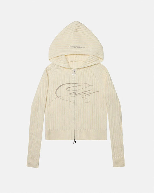 TRACK HOOD ZIP KNIT