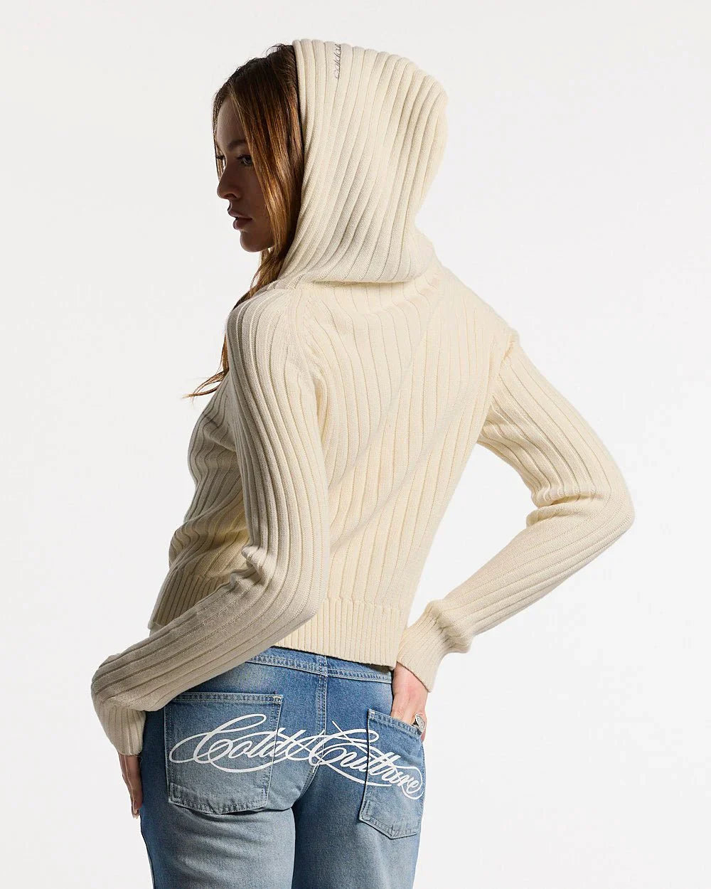 TRACK HOOD ZIP KNIT